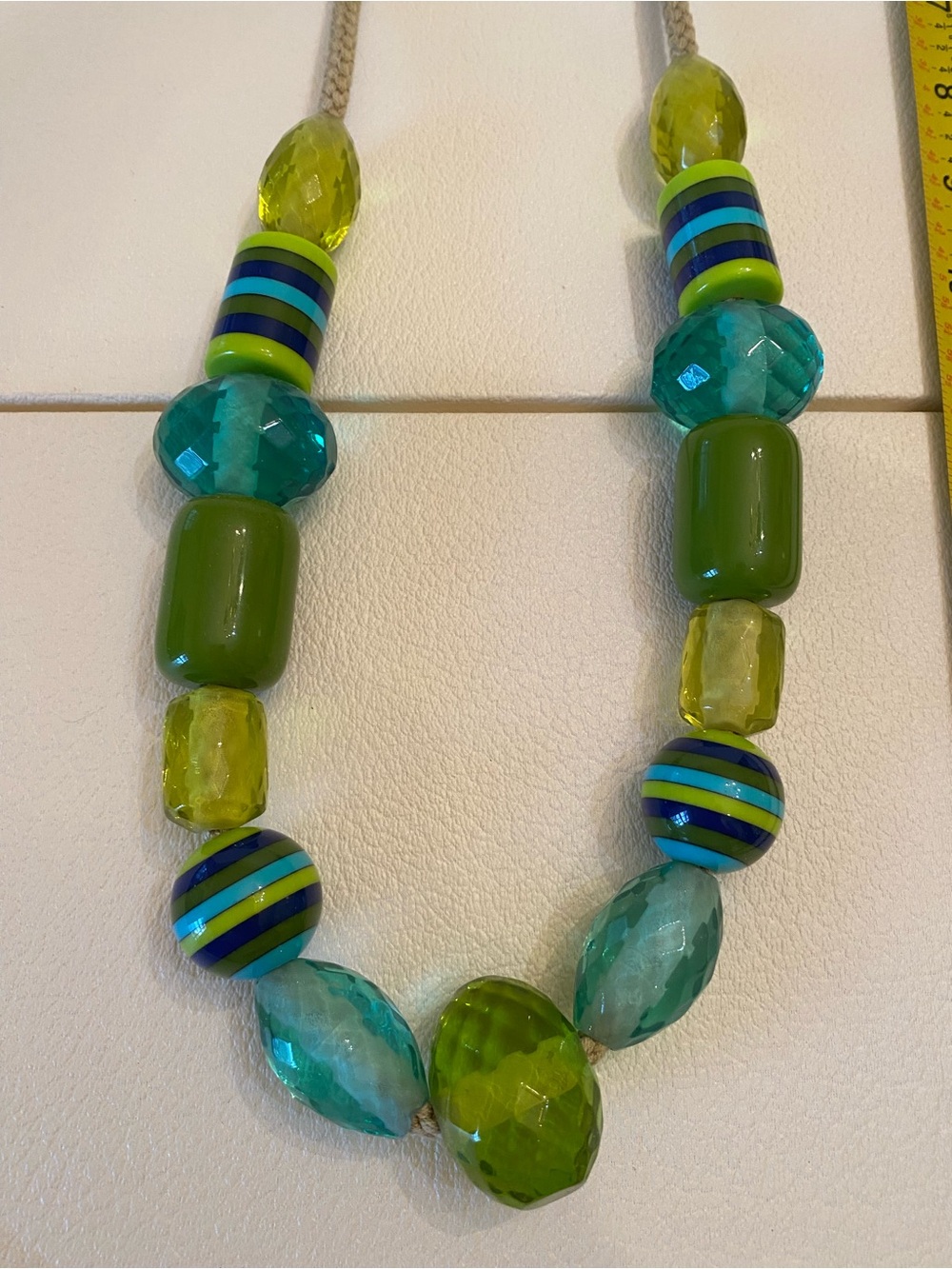 Nine West Green and Teal Chunky Beaded Statement Necklace